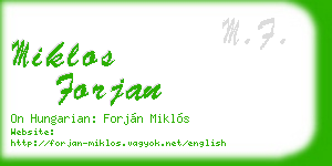 miklos forjan business card